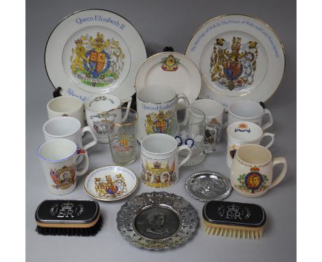 A Collection of Various Ceramic and Glass Commemorative Wares 