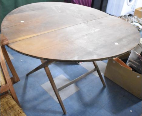 A Vintage Folding Circular Garden Table, 116cm Diameter 