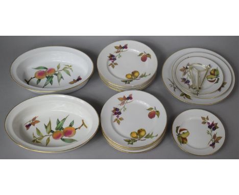 A Collection of Thirteen Pieces of Royal Worcester Evesham to Include Two Oval to Tableware Bowls, Three Tier Cake Stand (Req