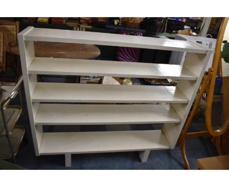 A Cream Painted Four Shelf Open Bookcase, 125cm Wide 