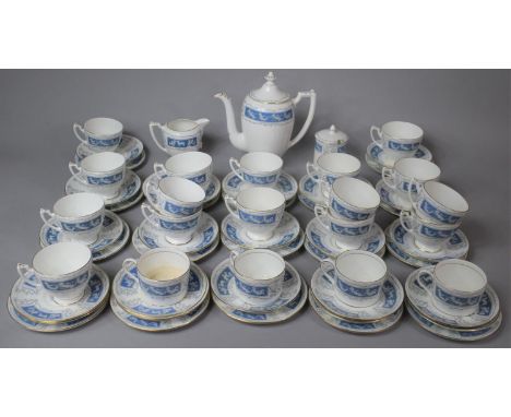 A Large Coalport Revelry Pattern Tea and Coffee Set to Comprise Sixteen Cups (Large and Small Examples), Four Coffee Cans, Ca