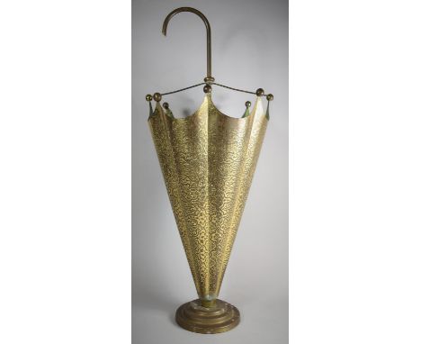 A Novelty Brass Stick Stand in the Form of an Umbrella, 73cm high 