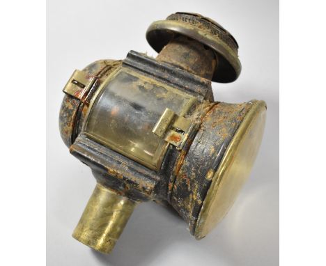 A 19th Century Brass Mounted Trap Lamp, Loss to Support, 29cm high 