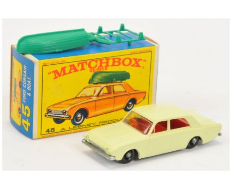 Matchbox Regular Wheels 45b Ford Corsair - Stannard Code 3 - very pale yellow body with silver trim to grille &amp; headlamps