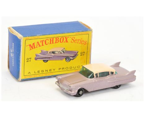 &nbsp;Matchbox Regular Wheels 27c Cadillac Sixty Special - Stannard Code 16 - metallic lilac body without rear silver trim &a