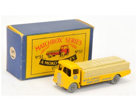 Matchbox Regular Wheels 51a Albion Chieftain Cement Truck "Blue Circle Portland Cement" - Stannard Code 2 - yellow body, ligh