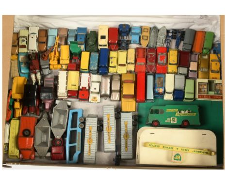 Matchbox unboxed King Size &amp; Regular Wheels group to include A1 Home Stores; BP Service Station, M-6 Racing Car Transport