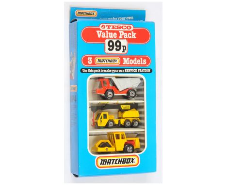 Matchbox Superfast MP-4 Tesco Value Pack containing 3 individual models including 37c Atlas Skip Truck - red, silver skip, cl