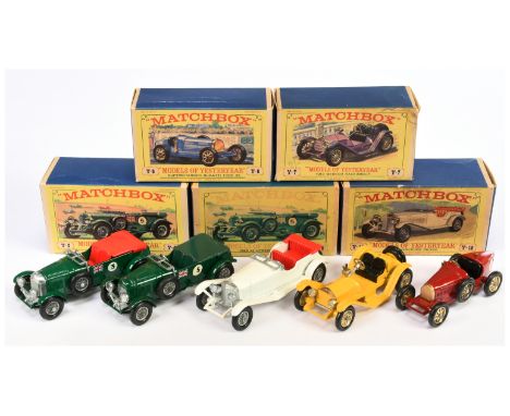 Matchbox Models of Yesteryear group (1) Y5 Bentley Blower 1929 - green including radiator with silver grille, dark green seat