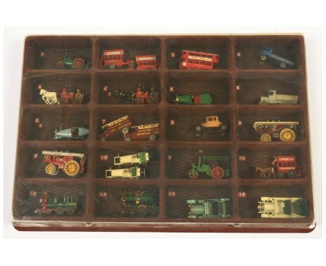 Matchbox Models of Yesteryear early Unboxed Models in Display Case to include Y2 London Bus 4 over 4 windows, &amp; 8 over 4 