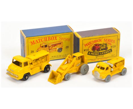 Matchbox Regular Wheels Construction group (1) 28a Bedford Compressor Truck - yellow body with gloss paint finish &amp; silve