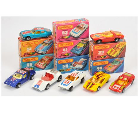 Matchbox Superfast group of "Streakers" (1) 33b Datsun 126X; (2) 40a Vauxhall Guildsman - light amber windows, pale yellow in
