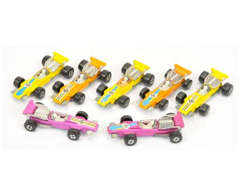 Matchbox Superfast 34a Formula 1 Racing Car group to include - lemon yellow body with yellow stripe racing number 16 nose lab