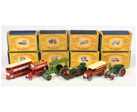 Matchbox Models of Yesteryear early model group to include Allchin Traction Engine - copper boiler door, angled unpainted rea