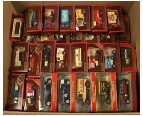 Matchbox Models of Yesteryear a group of Maroon boxes and Clear boxed models to include, Y11 Bugatti Type 51, Y23 Mack AC "Te