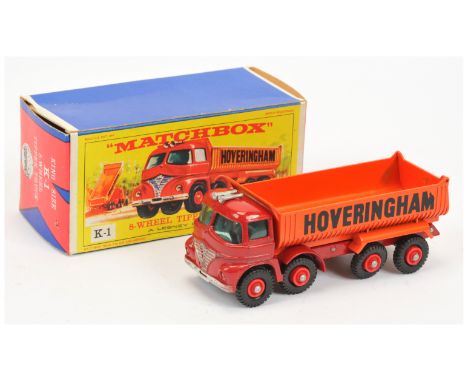 Matchbox King Size K1 Foden Hoveringham Tipper Truck - full silver trim including front bumper, turquoise green windows, Hove
