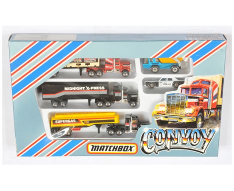 Matchbox Superfast Convoy G4 "Convoy" gift set comprising 3 x Trucks including "Supergas"; "Midnight X-Press"; "Uniroyal " pl
