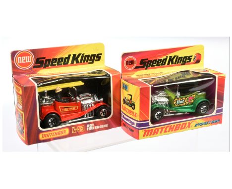 Matchbox Speed Kings pair (1) K50 Ford Model T Street Rod - metallic jade green body with black roof &amp; interior, metallic