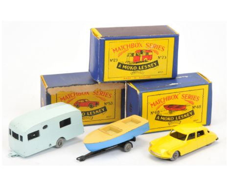 Matchbox Regular Wheels group (1) 23a Berkeley Cavalier Caravan - Stannard Code 2 - pale blue body &amp; type B base with axl