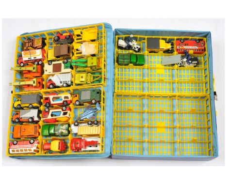 Matchbox Superfast 1971 Collectors Carrying Case with 4 x yellow trays (holds 48 pieces) - Containing 29 x models including 2