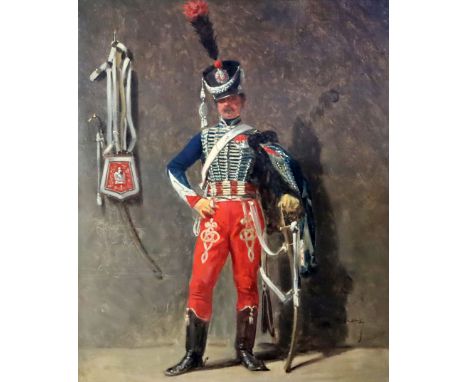 Adolphe Yvon (French, 1817-1893)oil on canvasFull length portrait of a cavalry officersigned22.5 x 19in.