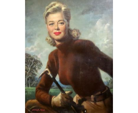 § Arthur George Mills (1907-1996)oil on canvasPortrait of the actress Helen Walkersigned36 x 28in.