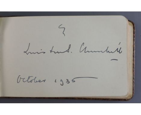 An album of famous people's signatures, c.1934-6, compiled by Lieut. Colonel Alexander Elder Beattie, including 'Winston S. C