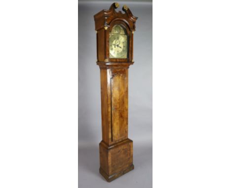 Benjamin Fieldhouse of Leominster. A George III walnut eight day longcase clock, the 12 inch arched brass dial with Tempus Fu