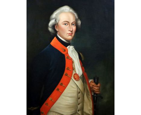 French Schooloil on canvasPortrait of an 18th century army officer35 x 27in.
