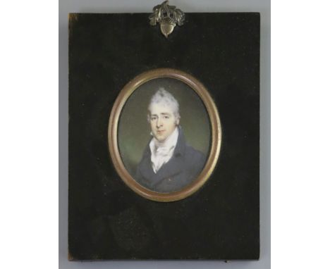 Early 19th century English Schooloil on ivoryMiniature portrait of Charles Garth Colleton of Haines Hall, Berkshire, married 
