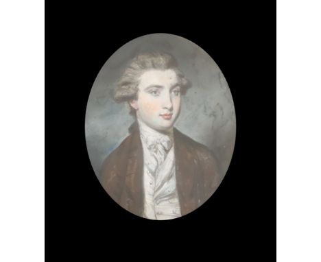 Attributed to Daniel Gardner (1750-1805)bodycolourPortrait of a young man, inscribed verso 'Earl of Essex'oval10 x 8.25in.