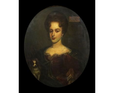 Early 18th Century English Schooloil on canvasPortrait of Anne Butler (b.1695) inscribed 'Anne. D:of O:Grace/wife of Rich S o