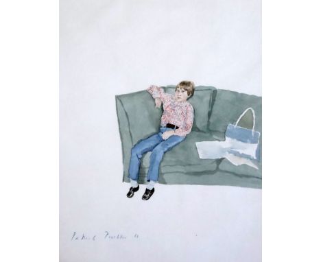 § Patrick Procktor (1936-2003)watercolourTeenager seated on a sofasigned and dated 6818 x 13.75in.Provenance:Ex-John R. Badde