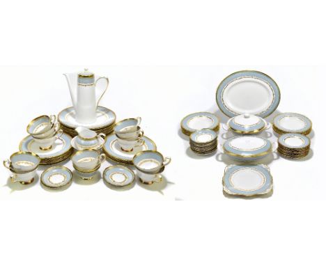 TUSCAN CHINA; an eighty-eight piece 'Westbury' pattern part dinner and tea service.Additional InformationWear to gilding, cop