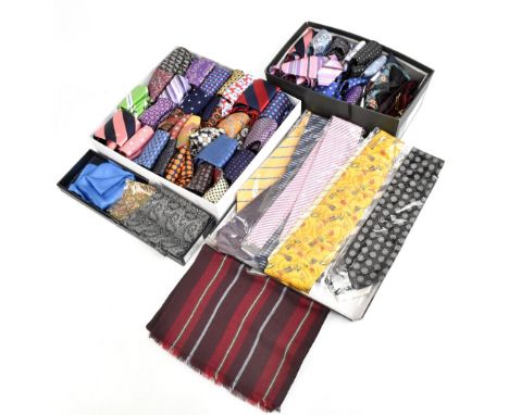 FIFTY TWO SILK TIES; including Paco Rabanne, Joseph Turner, Saville Row, Charles Tyrwhitt and Vineyard Vines, a bow tie, two 