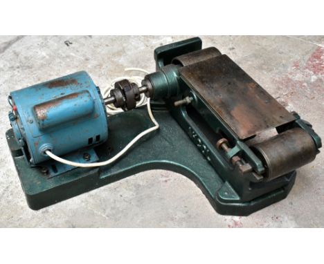 A Linisher sander, cast with maker's name Ahcol.Additional InformationGeneral age wear, tarnishing throughout, with some rust
