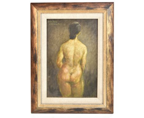 ARTHUR DELANEY (1927-1987); oil on board, 'Nude Study', signed and dated 1964 top left, 30.5 x 19.5cm, framed. (D)Additional 