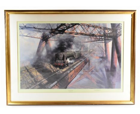 DAVID SHEPHERD; a signed limited edition coloured print, 'Over the fourth', numbered 371/850 and with Unicorn Galleries label