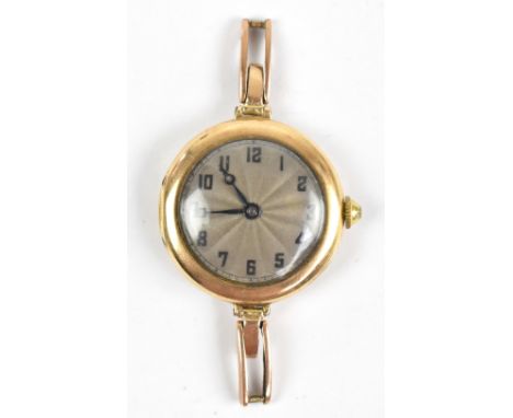 ROLEX; a 15ct gold cased wristwatch, the circular engine turned dial set with Arabic numerals, diameter of cased excluding wi