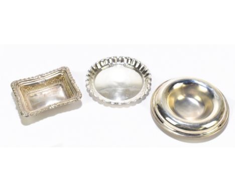 LEVESLEY BROTHERS; a Victorian hallmarked silver rectangular bowl with gadrooned body, Sheffield 1898, together with an Eliza