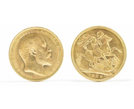 An Edward VII full sovereign, 1908.Additional InformationLight wear but overall in good condition.