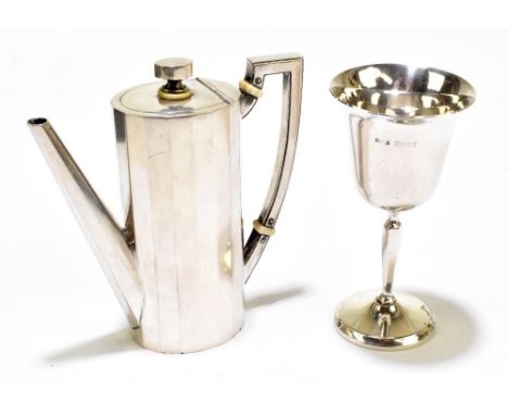 An Austrian 800 grade silver teapot of diminutive proportions, Vienna post-1922, height 11.5cm, and an Elizabeth II hallmarke