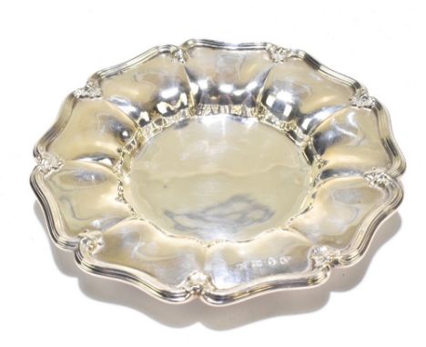 HENRY WILKINSON &amp; CO; a Victorian hallmarked silver coaster, with panelled detail inside a cast rim, Sheffield 1846, appr