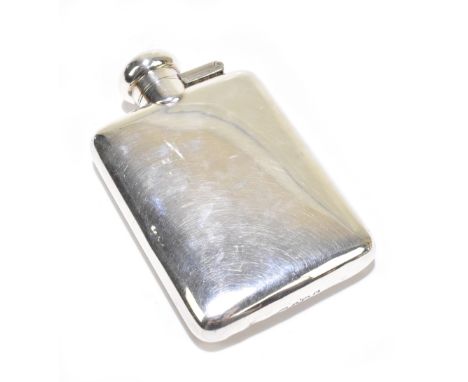 A George V hallmarked silver hip flask, Birmingham 1939, approx. 10 x 6cm, approx. 2.7ozt/85g.Additional InformationThere are