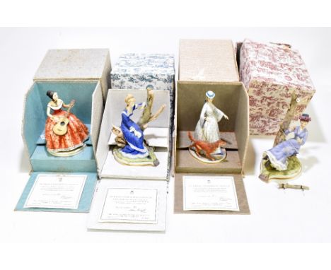 ROYAL WORCESTER; four boxed figures, comprising 'Elaine', 'Cecelia', 'Alice' and 'Felicity', each with certificates and fitte