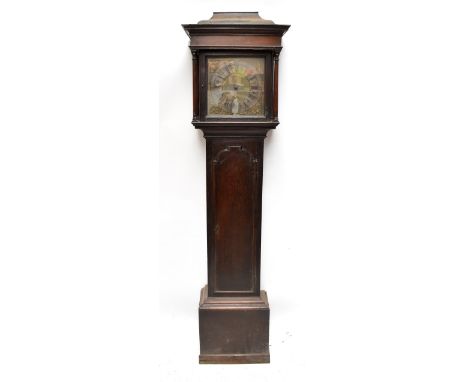 PHILIP ANTROBUS; an 18th century oak cased thirty hour longcase clock, the brass dial with pierced applied detail and silvere