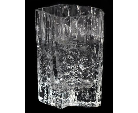 TAPIO WIRKKALA (1950-1985); a moulded glass 'Avena' pattern ice vase, initialled to base, height 16.5cm.Additional Informatio