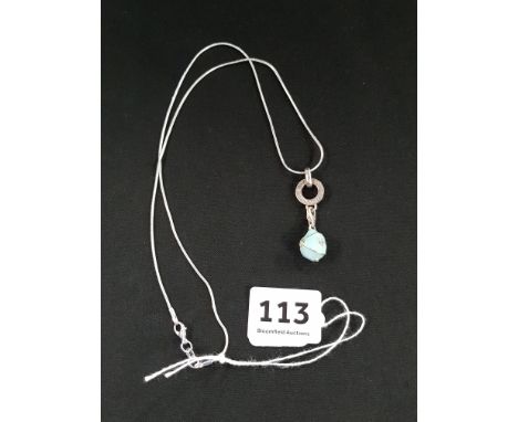SILVER THOMAS SABO ENAMEL EGG PENDANT ON SILVER CHAIN