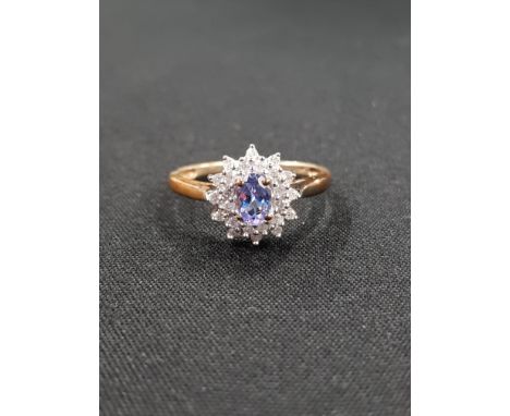 9 CARAT GOLD AMETHYST AND DIAMOND RING