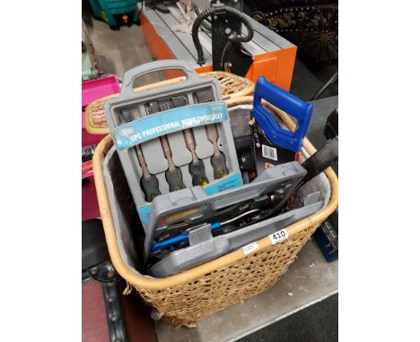 BOX OF NEW AND USED TOOLS